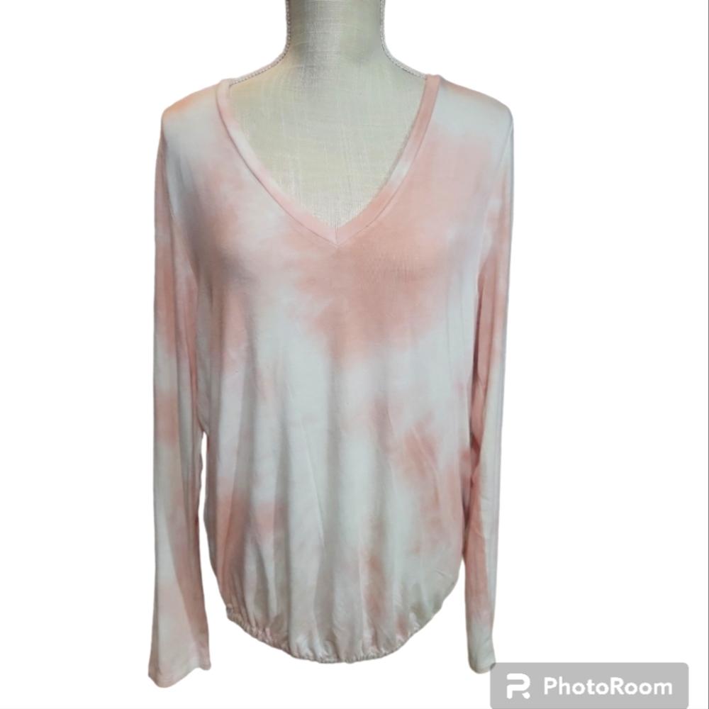 Aerie Tie Dye Stretchy & Soft V-neck Top Size XL
